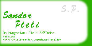 sandor pleli business card